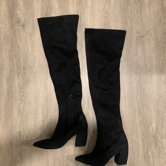 L’intervalle Black Suede Over The Knee Boots - Picture 2 of 2